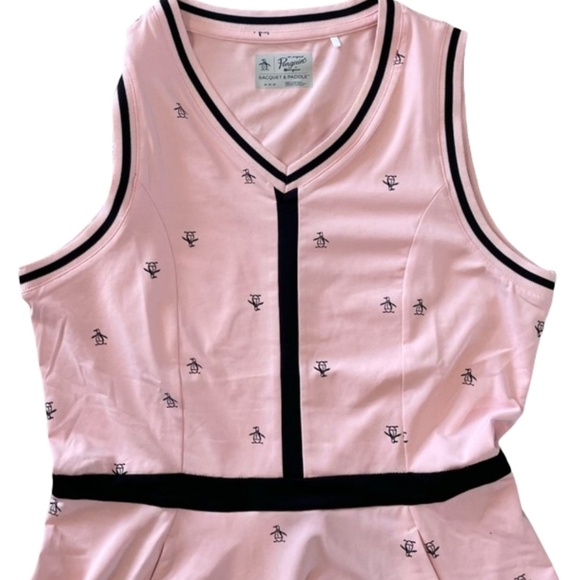 NWT Original Penguin Logo Tennis Dress Pink Sleeveless Athletic Size M - Picture 12 of 16